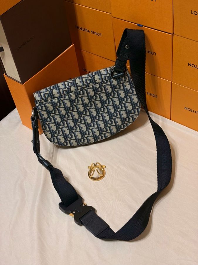 ✨ 近新閒置 dior 迪奧 saddle 滿版老花馬鞍包 肩背斜背包-3