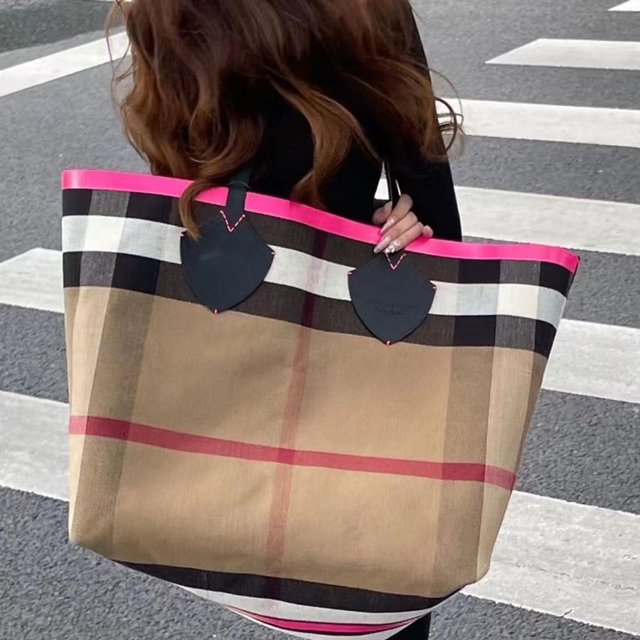 ✨Burberry|超大號托特包經典格紋|98新-0