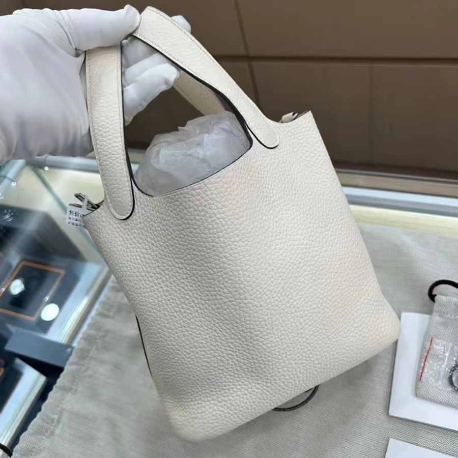 🐎Hermes愛馬仕|Picotin菜籃子18奶灰白|99新|W刻-0