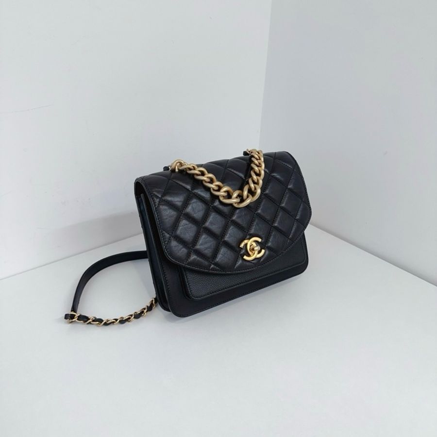 Chanel 香奈兒 黑金 孟買 風琴郵差包 口蓋包手提包斜挎包 小號-2