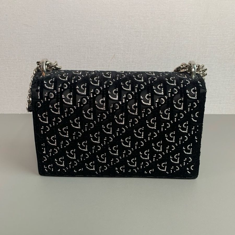 Dior迪奧 黑色絲絨水鑽盾牌包 
鏈條單肩斜挎包
98新✨️-1