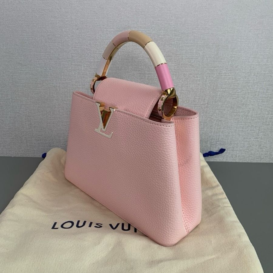 LV capucines bb 櫻花粉 拼色手柄 
98新✨️-4