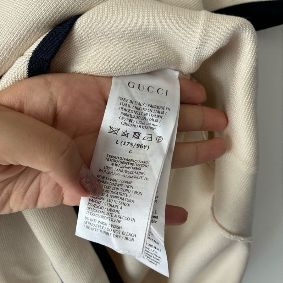 Gucci 米白學院風連身裙👗L號-11