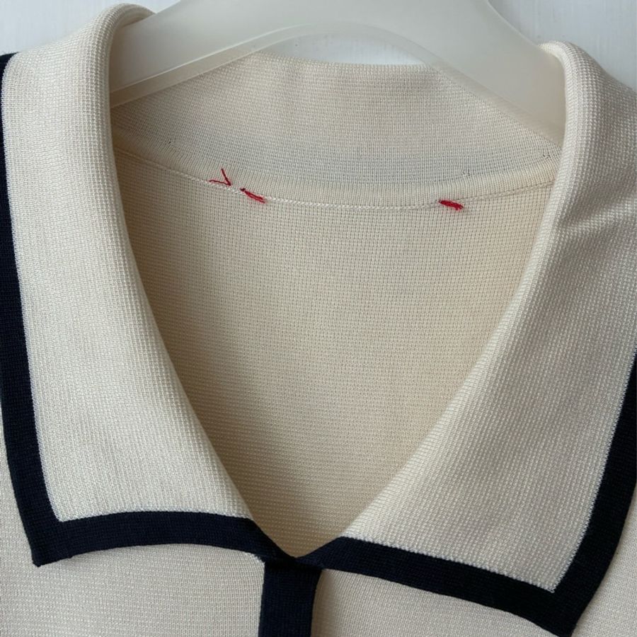 Gucci 米白學院風連身裙👗L號-13