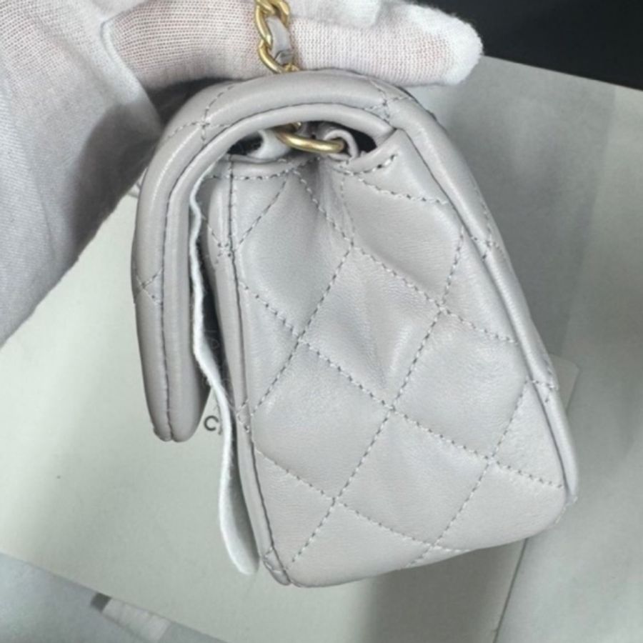 CHANEL 香奈兒金球方胖子CF20全新全配大 mini 芯片款🪻絕版香芋紫-15