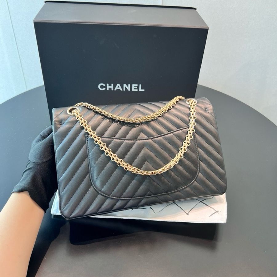 Chanel香奈兒 2.55系列226 深灰色金扣-1