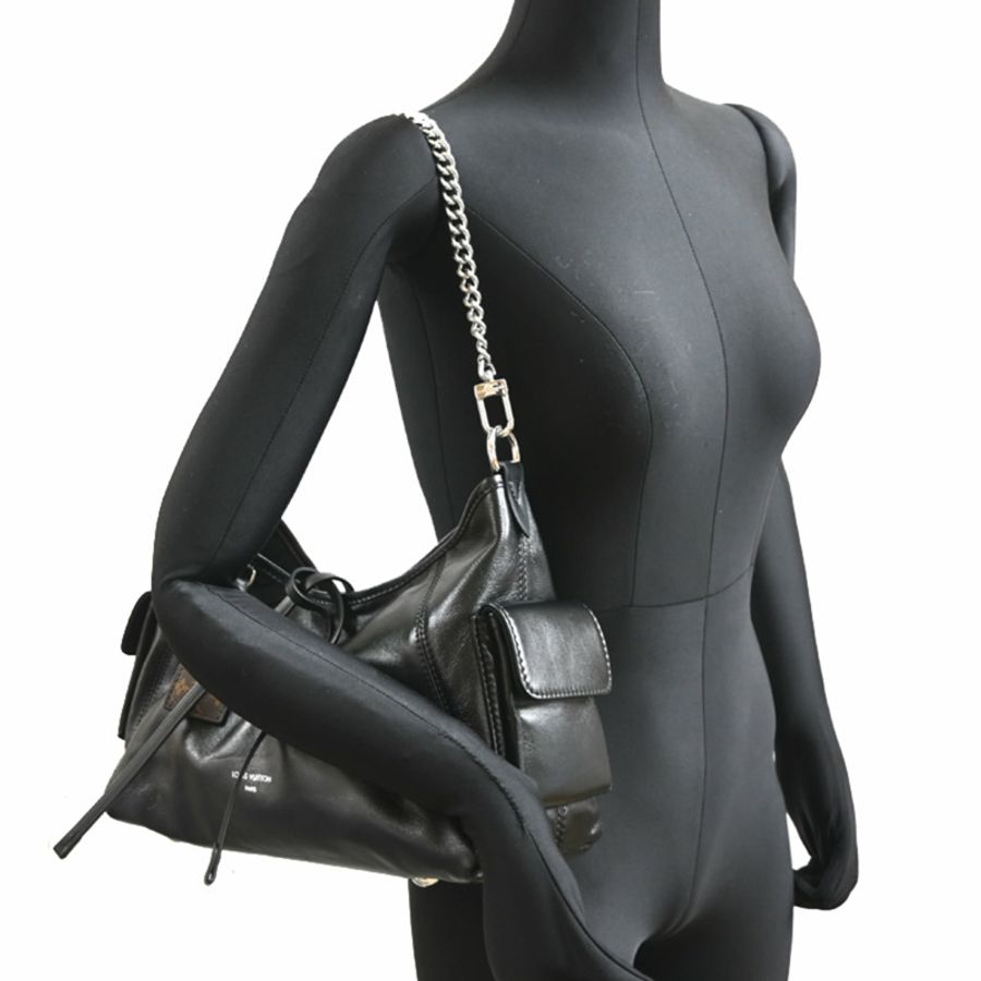 路易威登 Carryall Cargo Vibe PM 女士單肩包 M24861 黑色皮革-8