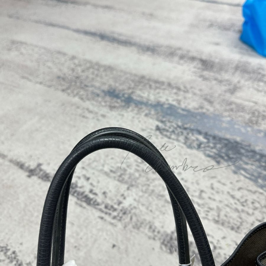 HERMES 框F 黑白熊貓 帆布拼皮 雙面防水塗層GARDEN PARTY #36 含防塵袋 可送一條絲巾-7