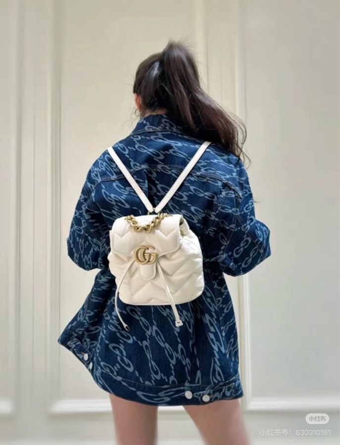 【威選精品】🤍 GUCCI 白金 GG Marmont 泡芙後背包 🤍-1
