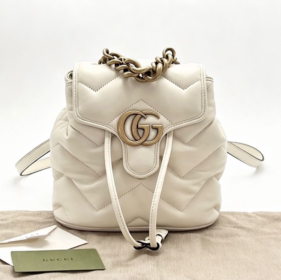 【威選精品】🤍 GUCCI 白金 GG Marmont 泡芙後背包 🤍-4