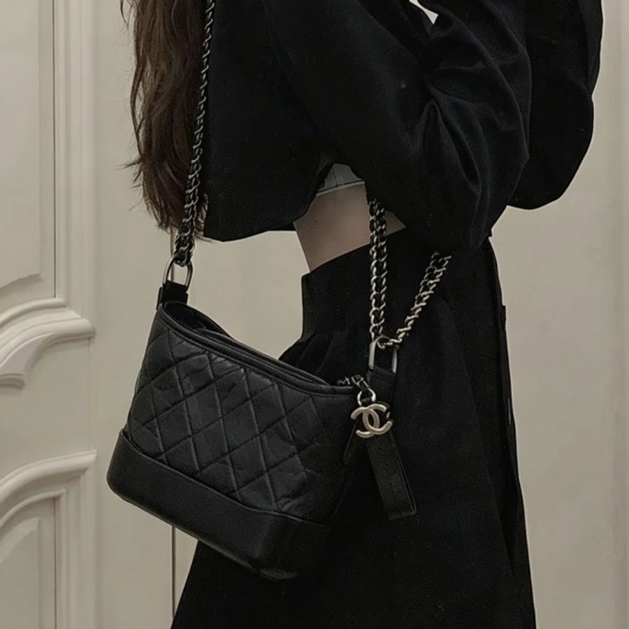 CHANEL香奈兒黑金流浪包🥾全新全配🈶購證小號-2