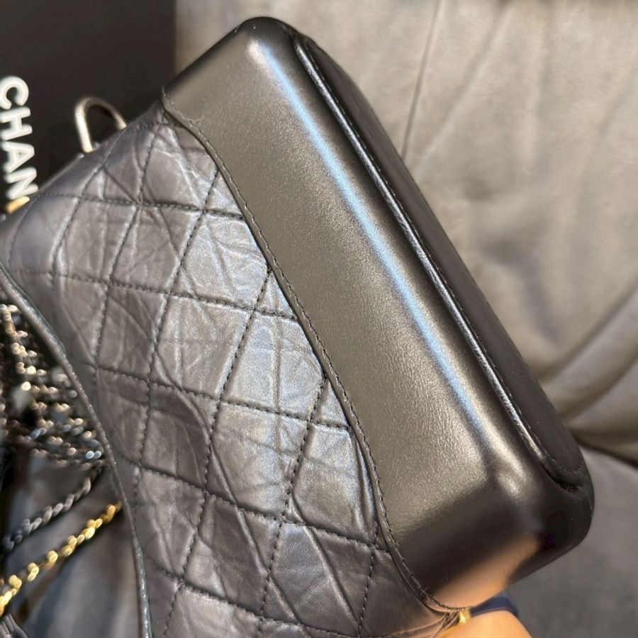 CHANEL香奈兒黑金流浪包🥾全新全配🈶購證小號-18