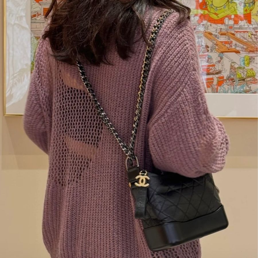 CHANEL香奈兒黑金流浪包🥾全新全配🈶購證小號-40