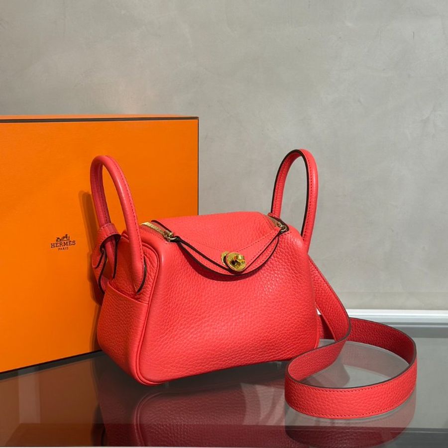HERMES Mini Lindy - Rose Texas 0E 德克薩斯粉金 Z-2
