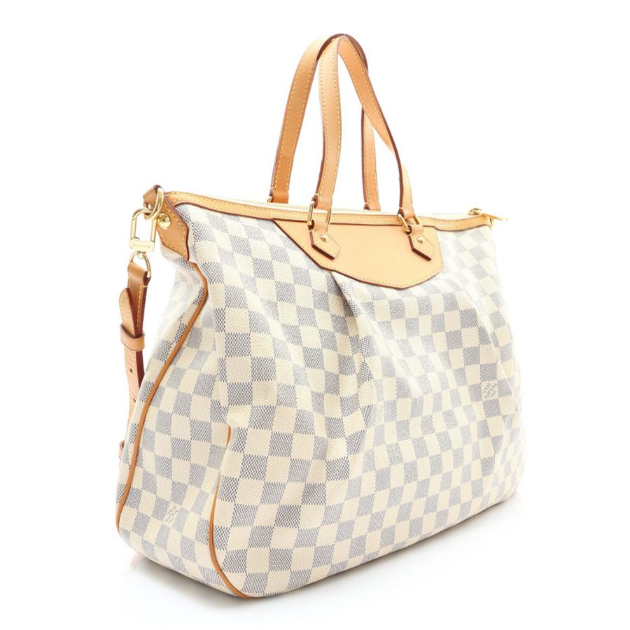 白色 棋盤格 帆布 Siracusa GM 兩用包【LOUIS VUITTON LV 路易威登】 N41111-1