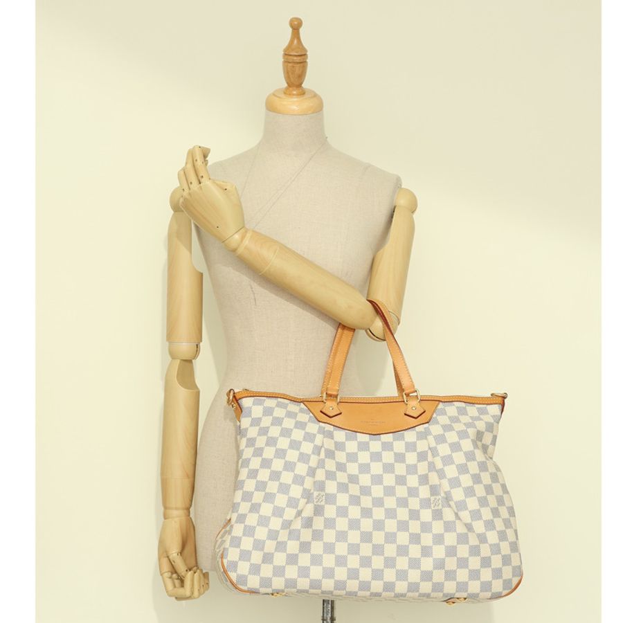 白色 棋盤格 帆布 Siracusa GM 兩用包【LOUIS VUITTON LV 路易威登】 N41111-7