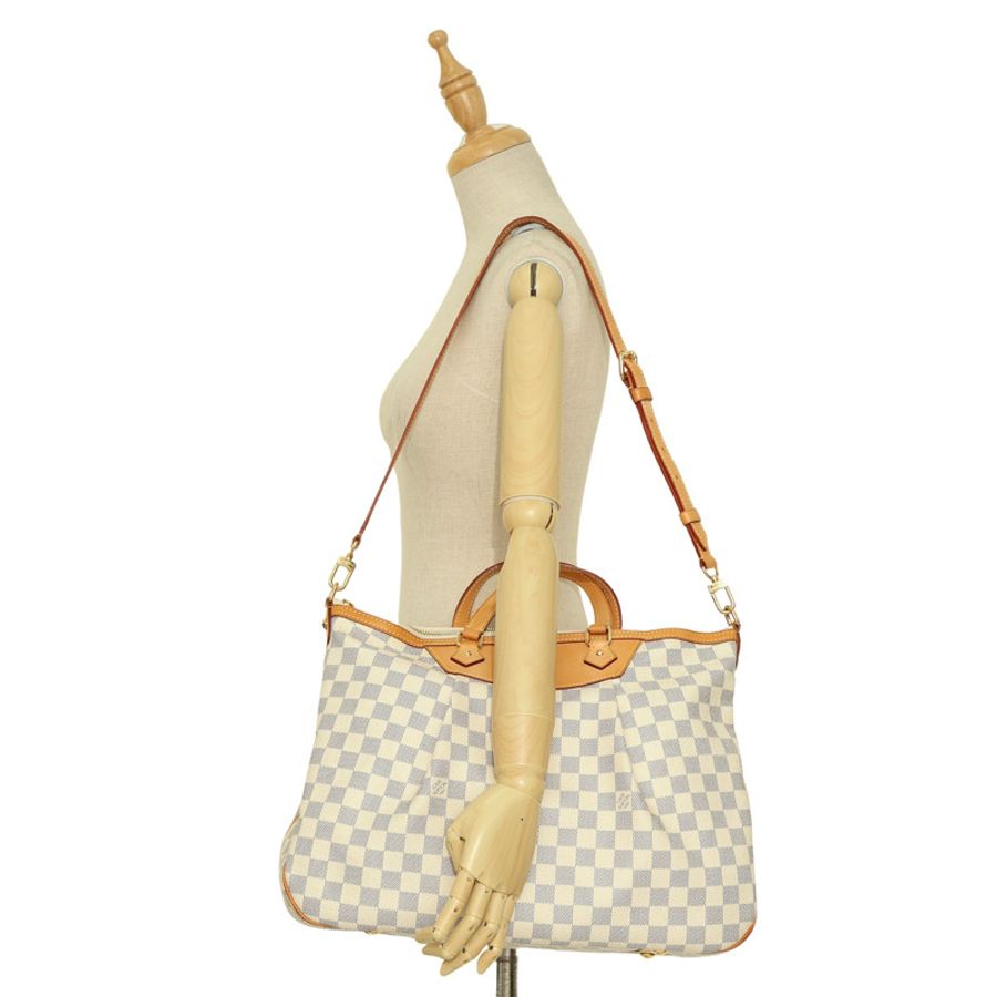白色 棋盤格 帆布 Siracusa GM 兩用包【LOUIS VUITTON LV 路易威登】 N41111-8