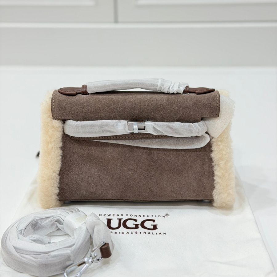 《仙闆名牌精品》澳洲 OZWEAR UGG kelly 羊毛 羊皮 肩背包 斜背包 手提包-0