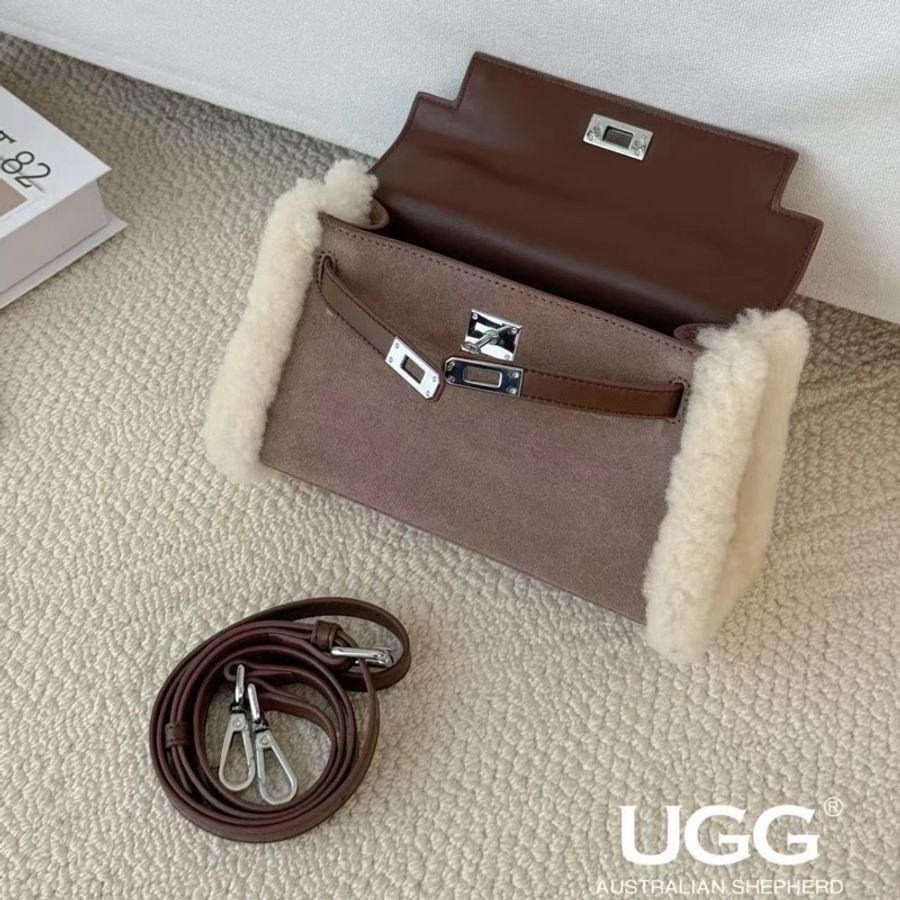 《仙闆名牌精品》澳洲 OZWEAR UGG kelly 羊毛 羊皮 肩背包 斜背包 手提包-1