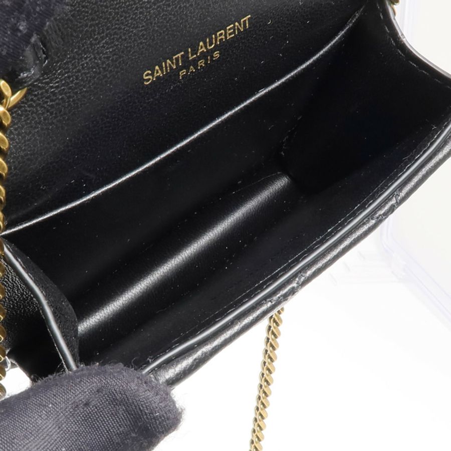 YVES SAINT LAURENT 羊皮皮革Gaby Mirco鏈帶肩背袋-10