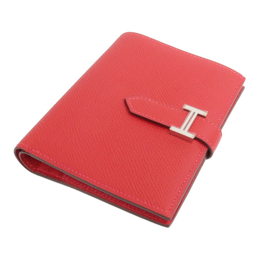 HERMES Epsom皮革Bearn Compact Wallet錢包Rouge Casaque-3
