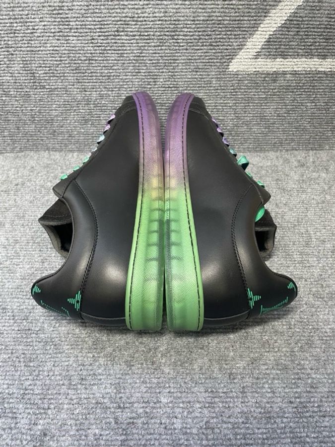 未使用 Louis Vuitton 路易威登 黑紫色皮面太陽花板鞋41.5碼-4