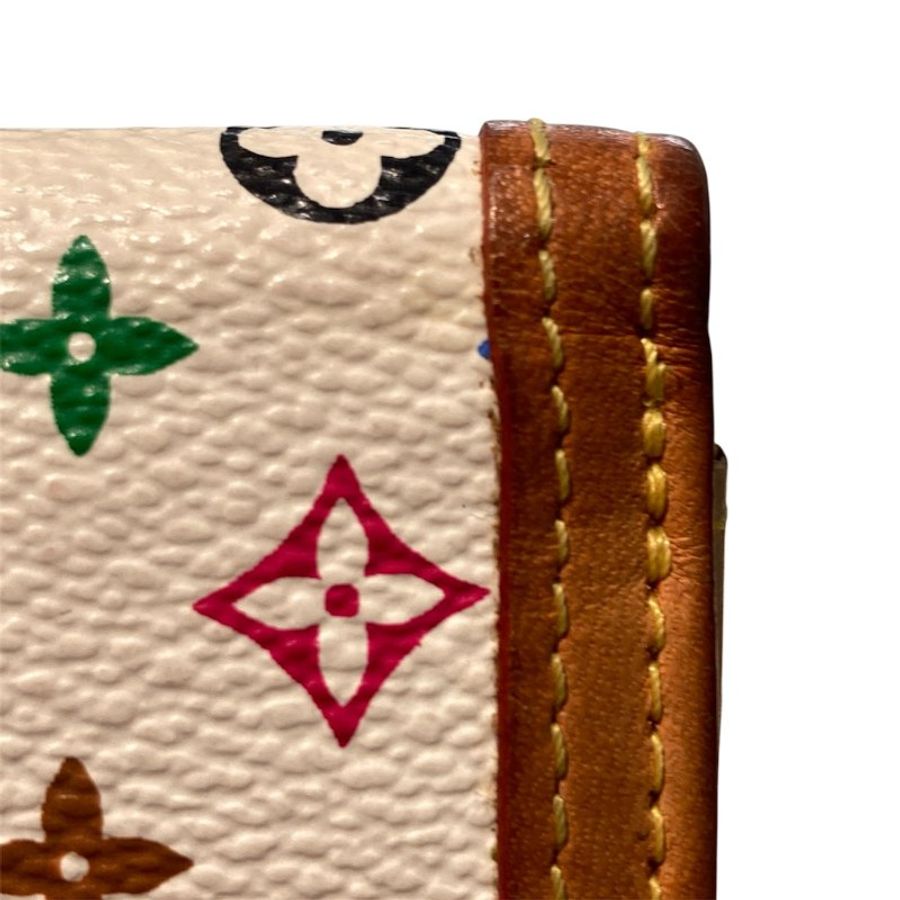LOUIS VUITTON 路易威登 村上隆系列 白三彩 三折短夾-7