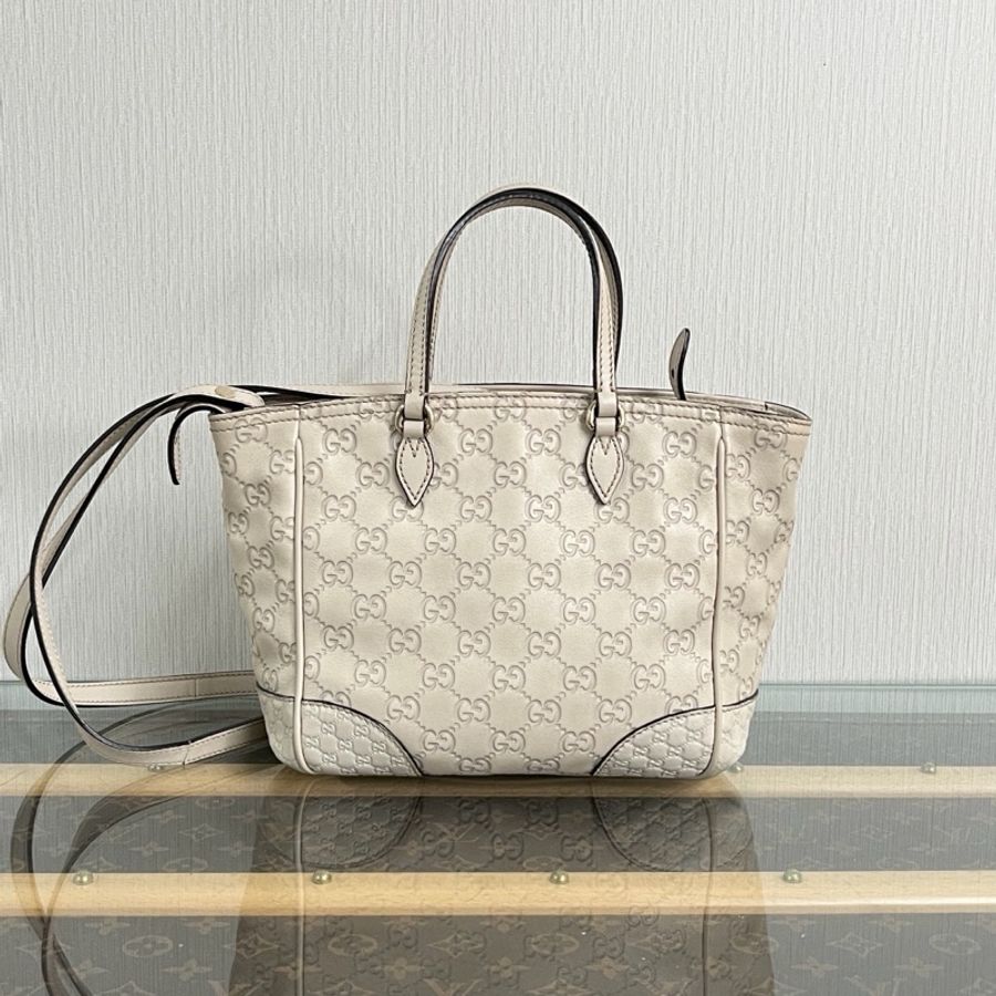 🤍 GUCCI 全皮壓花 GG Logo 托特包 🤍-4