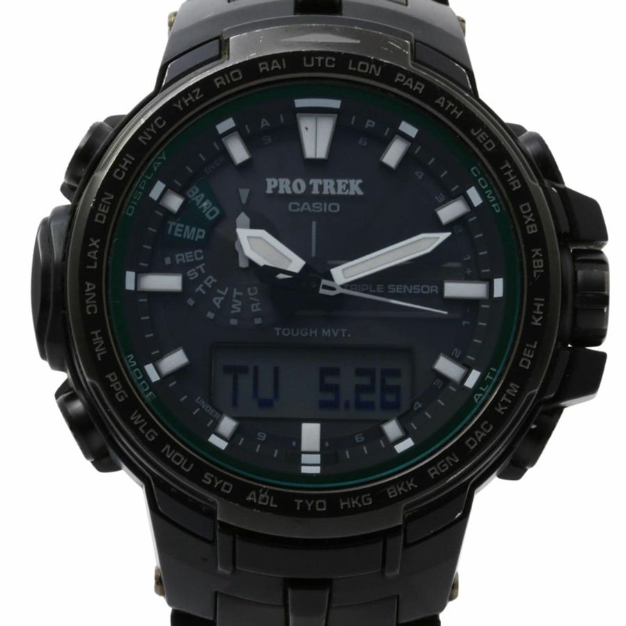 卡西歐 PRO TREK PRW-S6100Y-1JF 黑色樹脂/不鏽鋼男士手錶-0