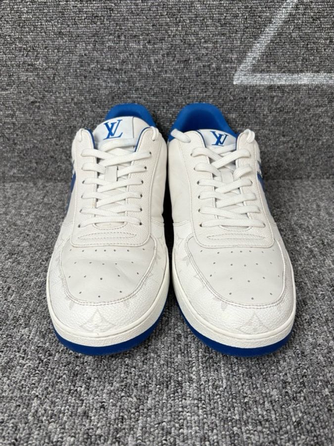 Louis Vuitton 路易威登 白藍色皮面老花板鞋@43.5碼-1
