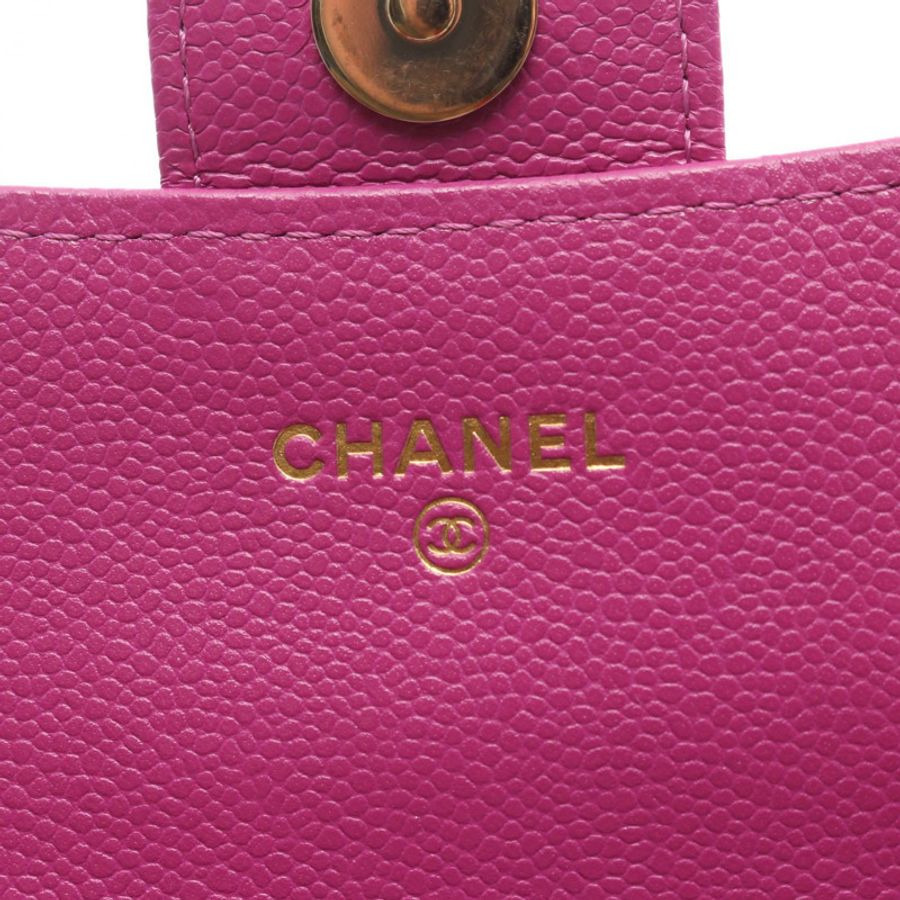 香奈兒 (CHANEL) 絎縫鏈條手機殼皮夾單肩包 AP2096 皮革 紫色 二手-4