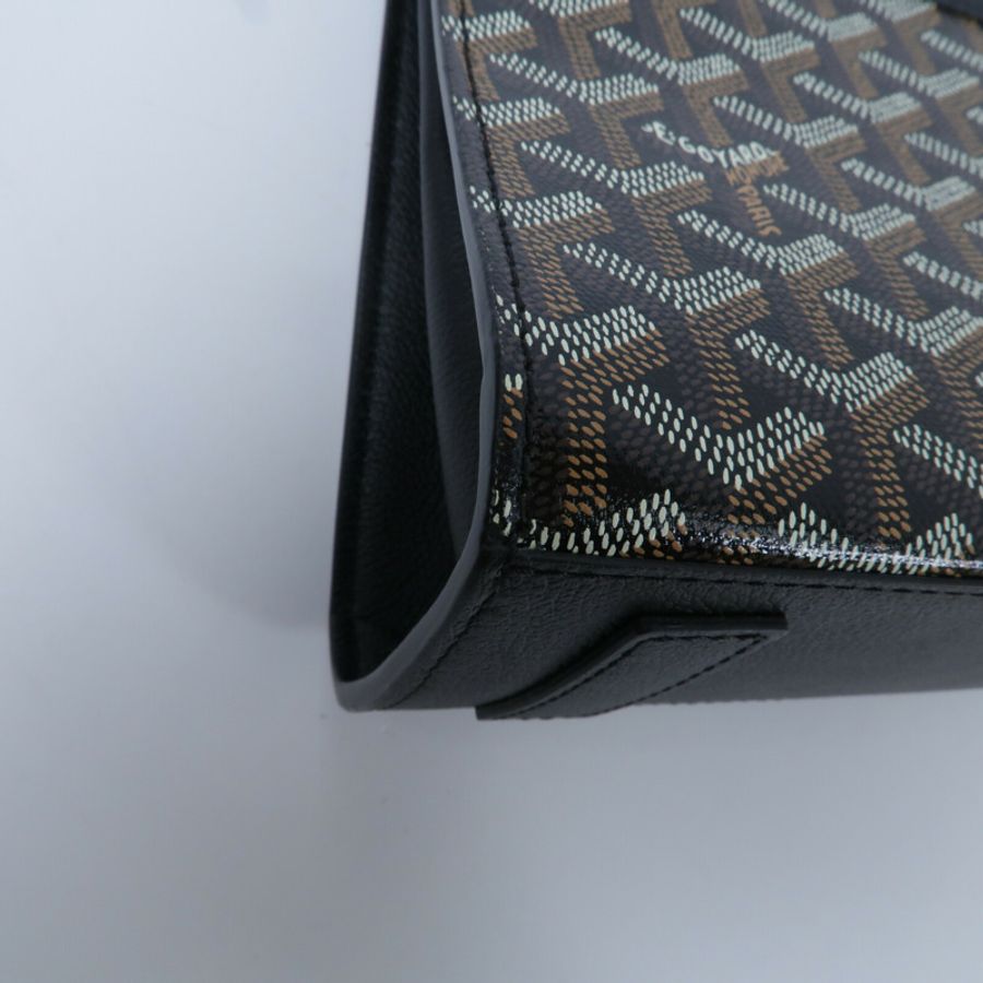 GOYARD 牛皮皮革/塗層帆布Rouette Structure PM鏈帶肩背袋-12