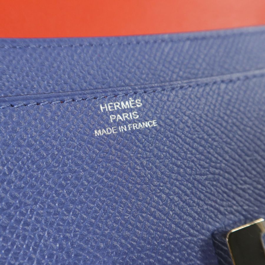 HERMES Epsom皮革Constance Wallet長錢包Bleu Agate-8