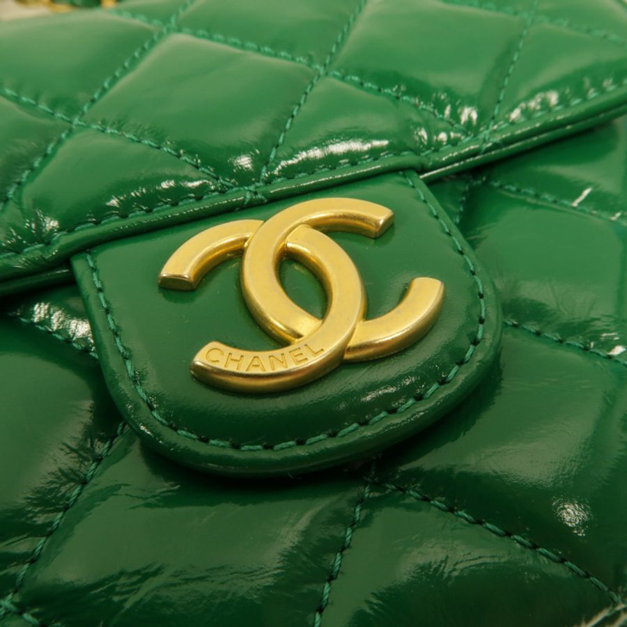 CHANEL 牛皮皮革Wavy CC Hobo Small鏈帶肩背袋-8