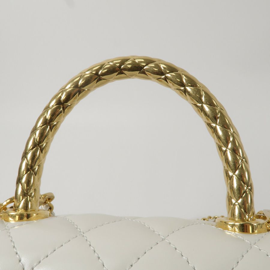 CHANEL 牛皮皮革CoCo Handle Small鏈帶手挽肩背兩用袋-8
