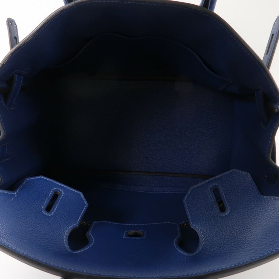 HERMES Novillo皮革Birkin 30手挽袋Deep Bleu-4