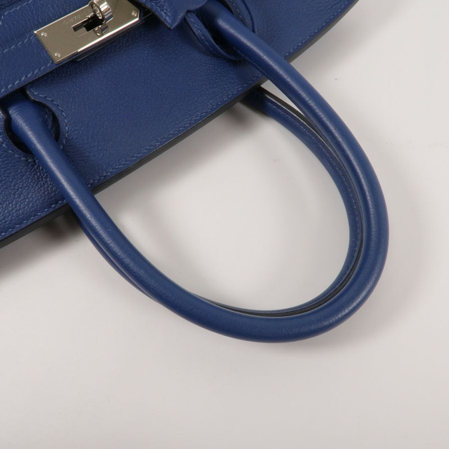 HERMES Novillo皮革Birkin 30手挽袋Deep Bleu-10