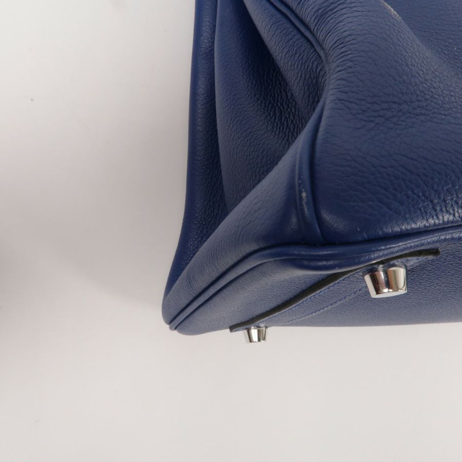 HERMES Novillo皮革Birkin 30手挽袋Deep Bleu-12