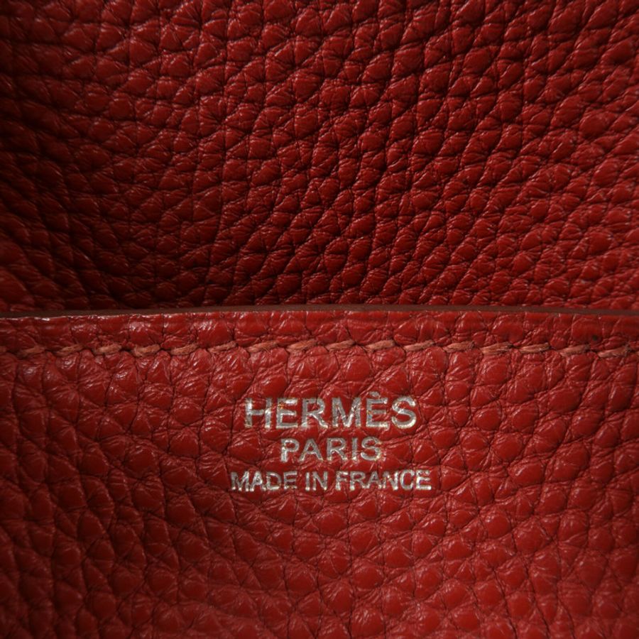 HERMES Togo皮革Birkin 30手挽袋Rouge Garnet-5