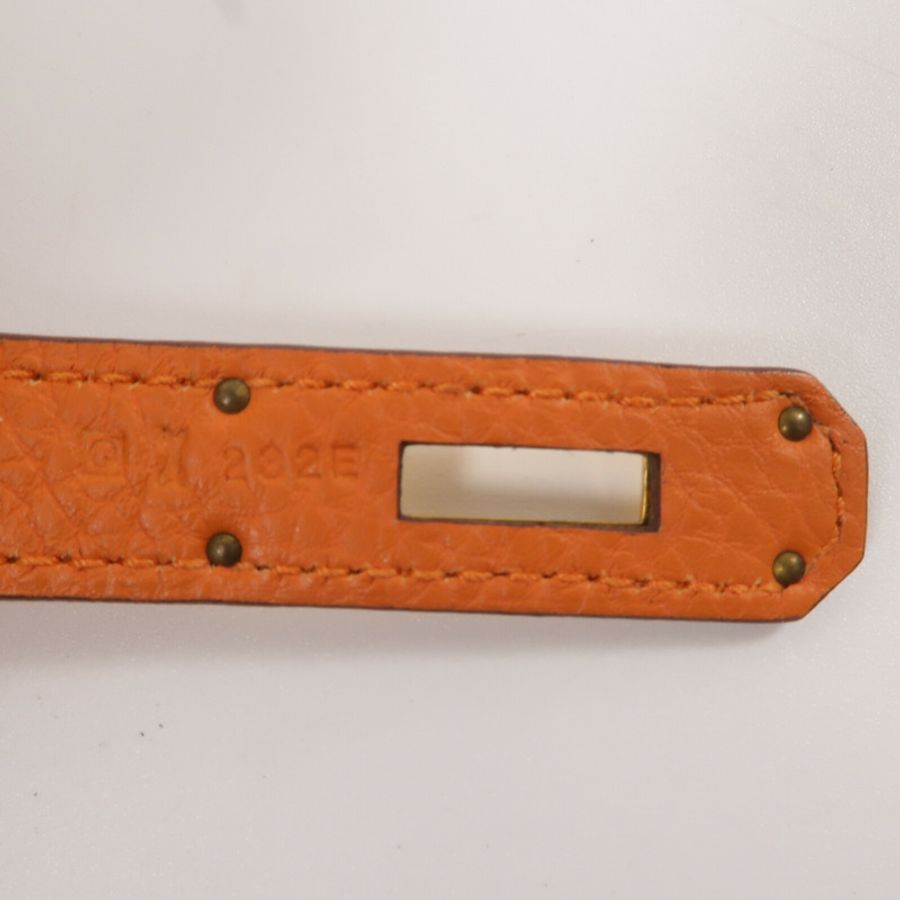 HERMES Togo皮革Kelly 28手挽肩背兩用袋Orange-7