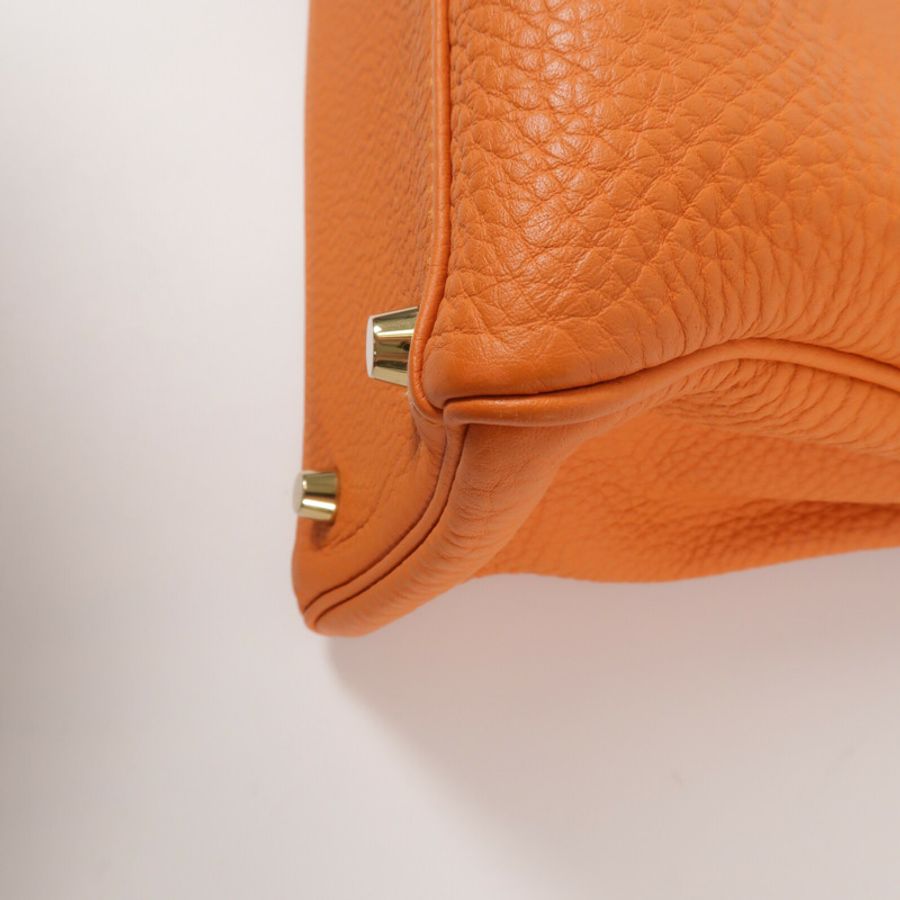 HERMES Togo皮革Kelly 28手挽肩背兩用袋Orange-12