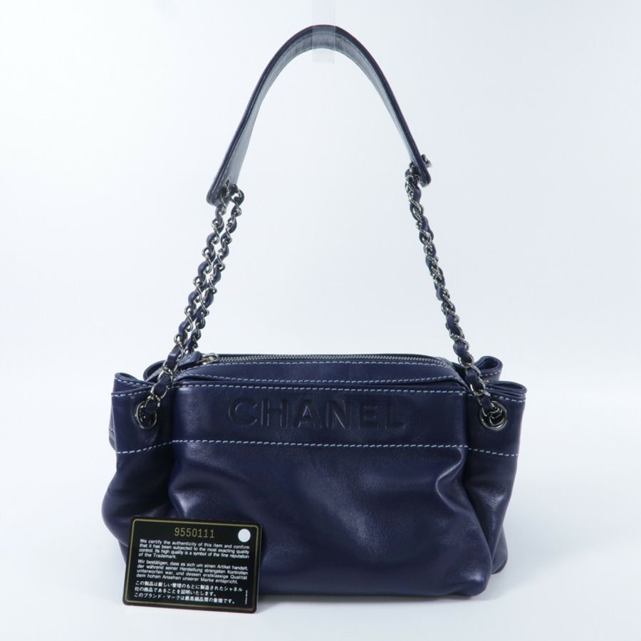 CHANEL 羊皮皮革Shoulder Bag鏈帶肩背袋-10
