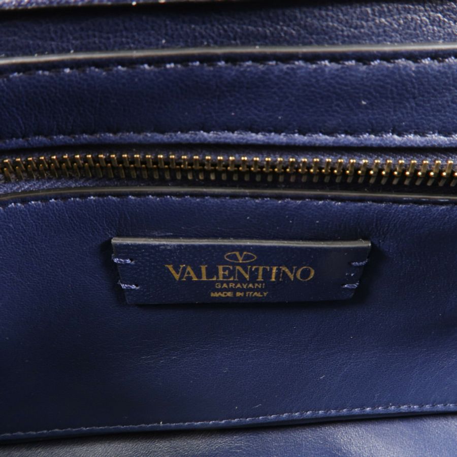 Valentino 羊皮皮革Syud Flap鏈帶手挽肩背兩用袋-5