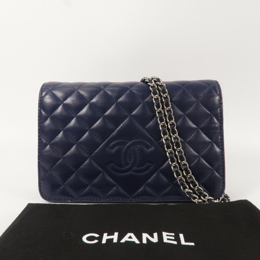 CHANEL 羊皮皮革WOC Wallet On Chain鏈帶肩背袋-9