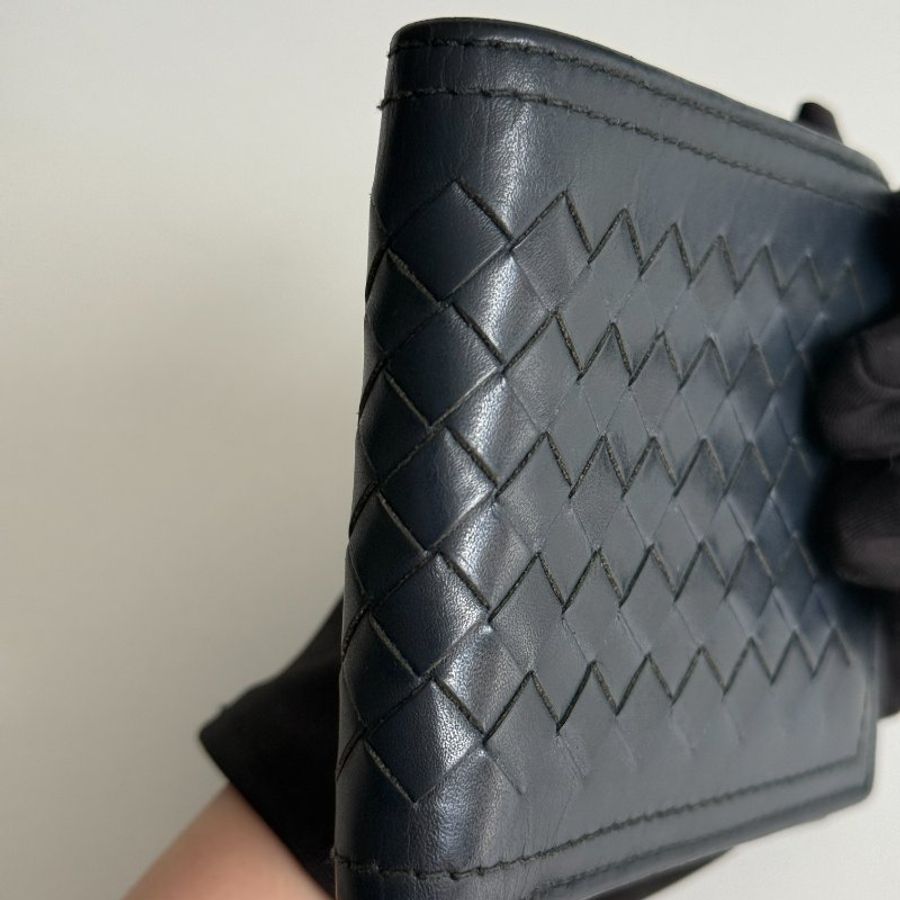 98新🆕 Bottega Veneta BV 編織短夾 深藍色-11