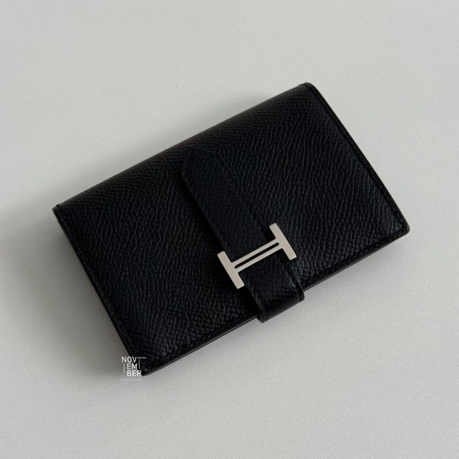 99新🆕 Hermès 愛馬仕 Mini Bearn 黑色銀釦-6