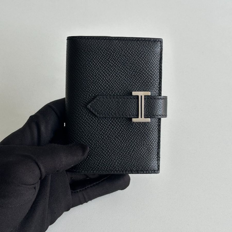 99新🆕 Hermès 愛馬仕 Mini Bearn 黑色銀釦-7