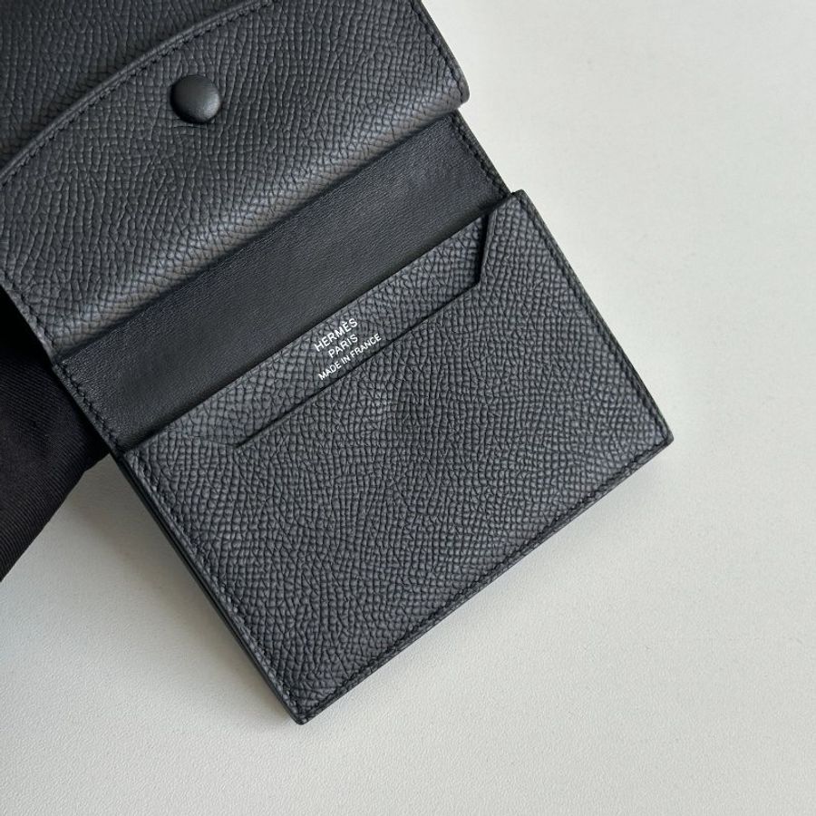 99新🆕 Hermès 愛馬仕 Mini Bearn 黑色銀釦-12