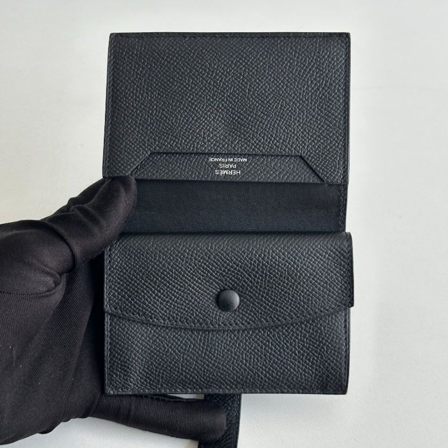 99新🆕 Hermès 愛馬仕 Mini Bearn 黑色銀釦-15