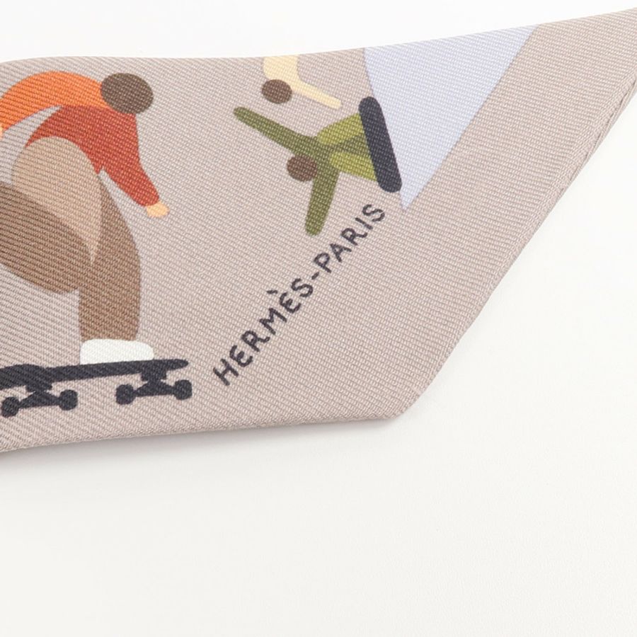 HERMES 絲質Twilly絲巾-4